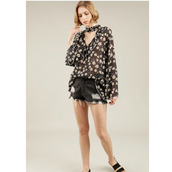 POL Tops - 💼S-M🌕Bella Boho Peasant Bell Sleeve Top New